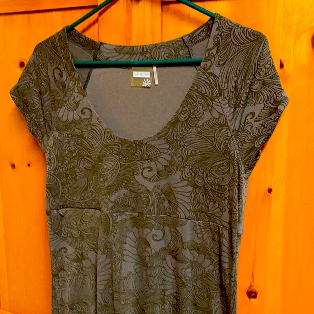 Athleta charcoal grey medium maxi dress with slits